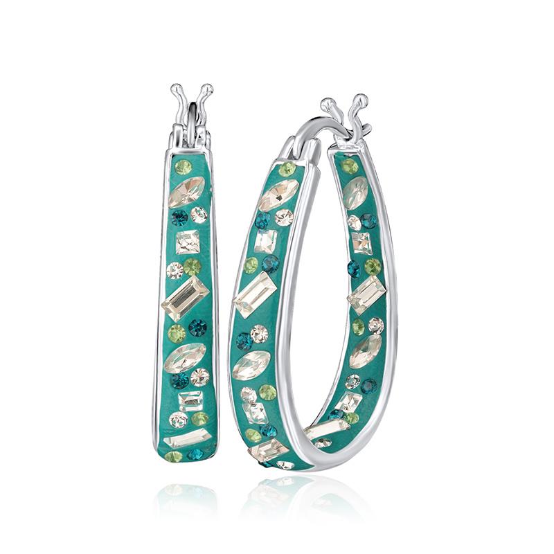 Inside & Out Hoop Earrings - Teal
